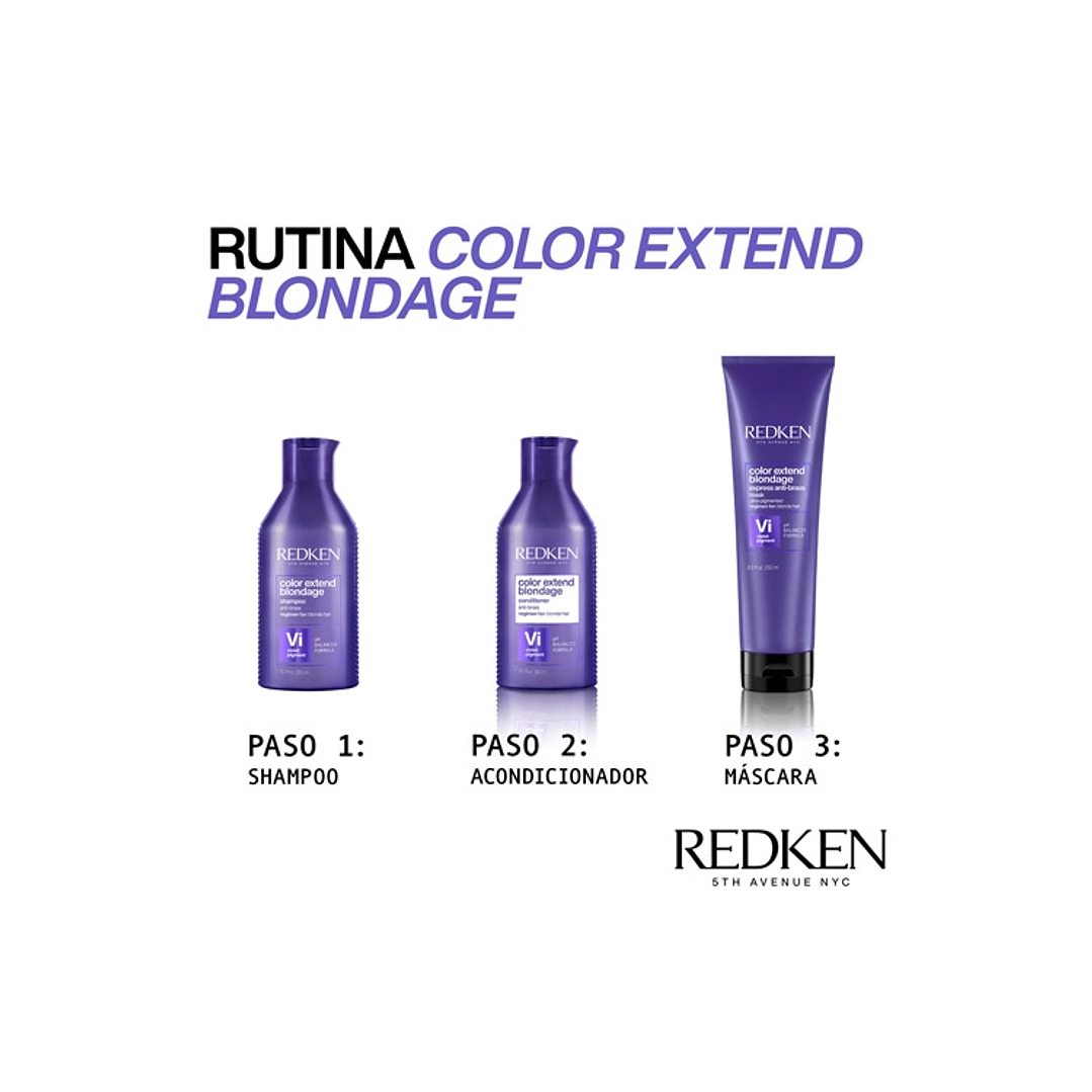 MÁSCARA DE TRATAMIENTO MATIZADOR REDKEN CABELLO RUBIO COLOR EXTENDED BLONDAGE 250 ML 3