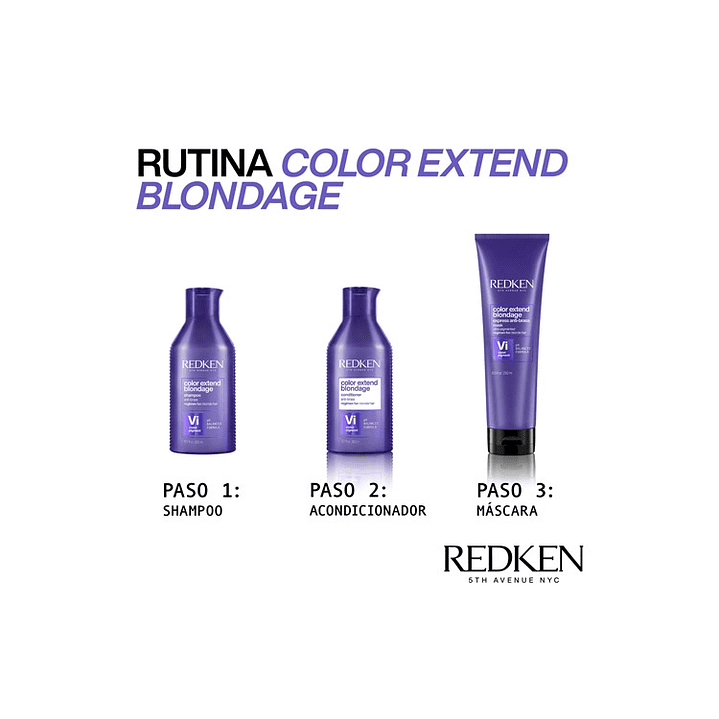 MÁSCARA DE TRATAMIENTO MATIZADOR REDKEN CABELLO RUBIO COLOR EXTENDED BLONDAGE 250 ML 3