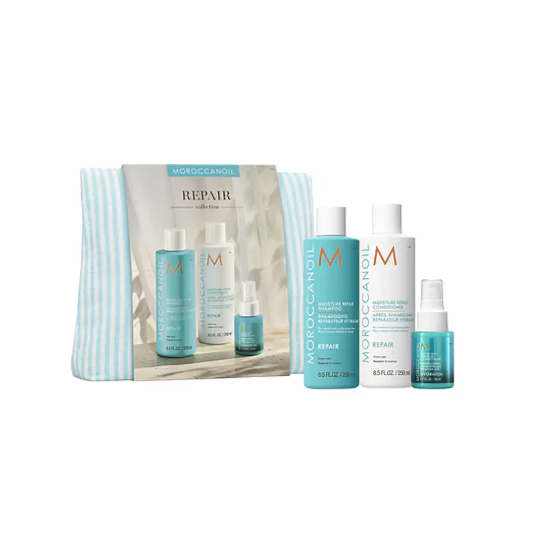 Set Spring Repair Shampoo 250ml + Conditioner 250ml + Leave In 50ml + Neceser Moroccanoil  2