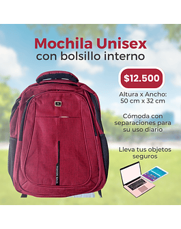 Mochila Unisex Con Bolsillo Para Notebook