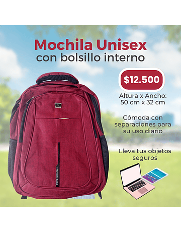 Mochila Unisex Con Bolsillo Para Notebook