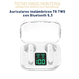 Auriculares inalámbricos T6 TWS  con Bluetooth 5,3