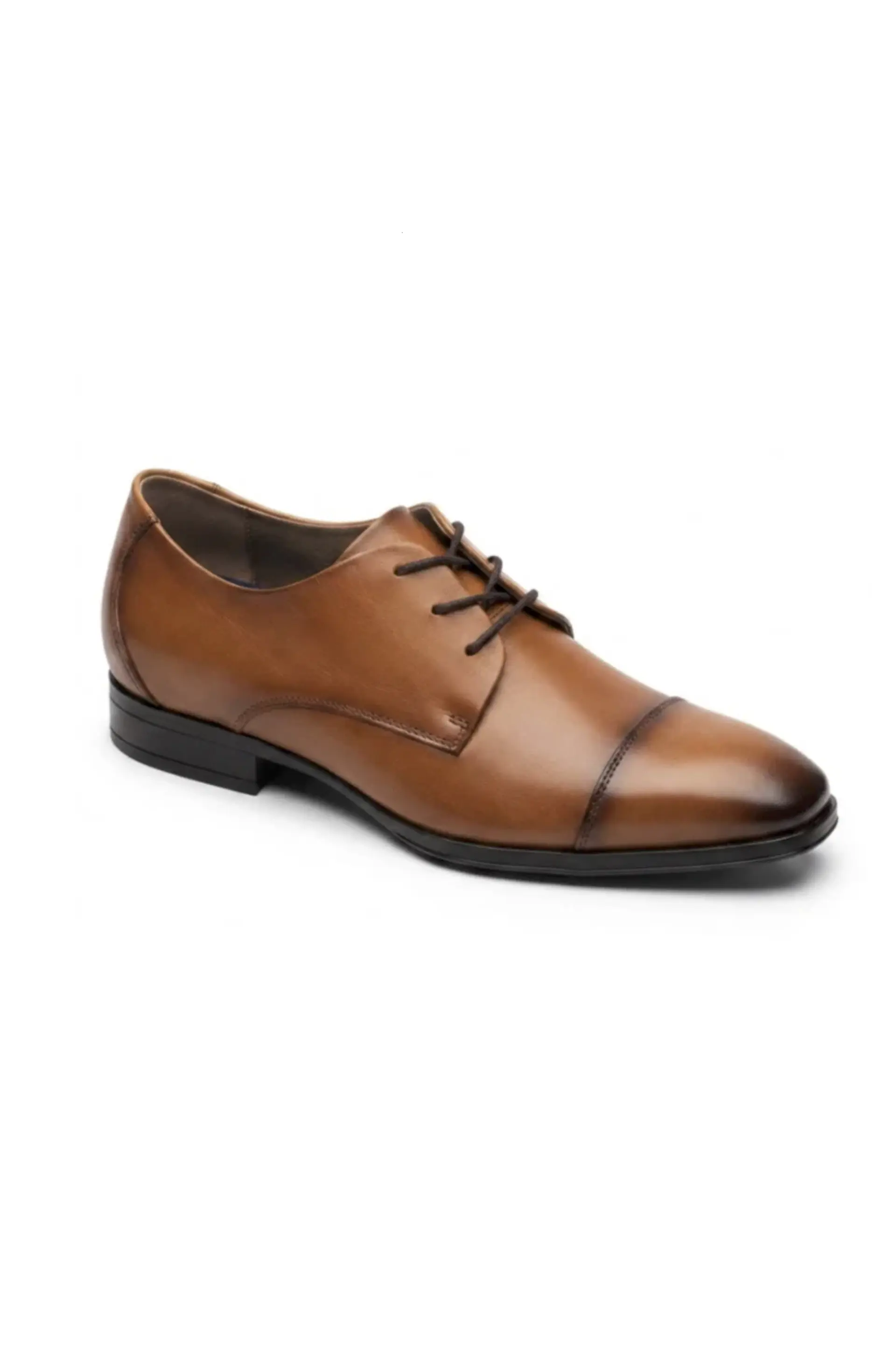 Zapato Giorgio Café Claro Cuero Aumenta +7cms de Altura 2