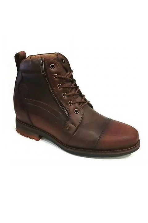 Bota Manantial Cuero Pardo Aumenta 8cm de Altura