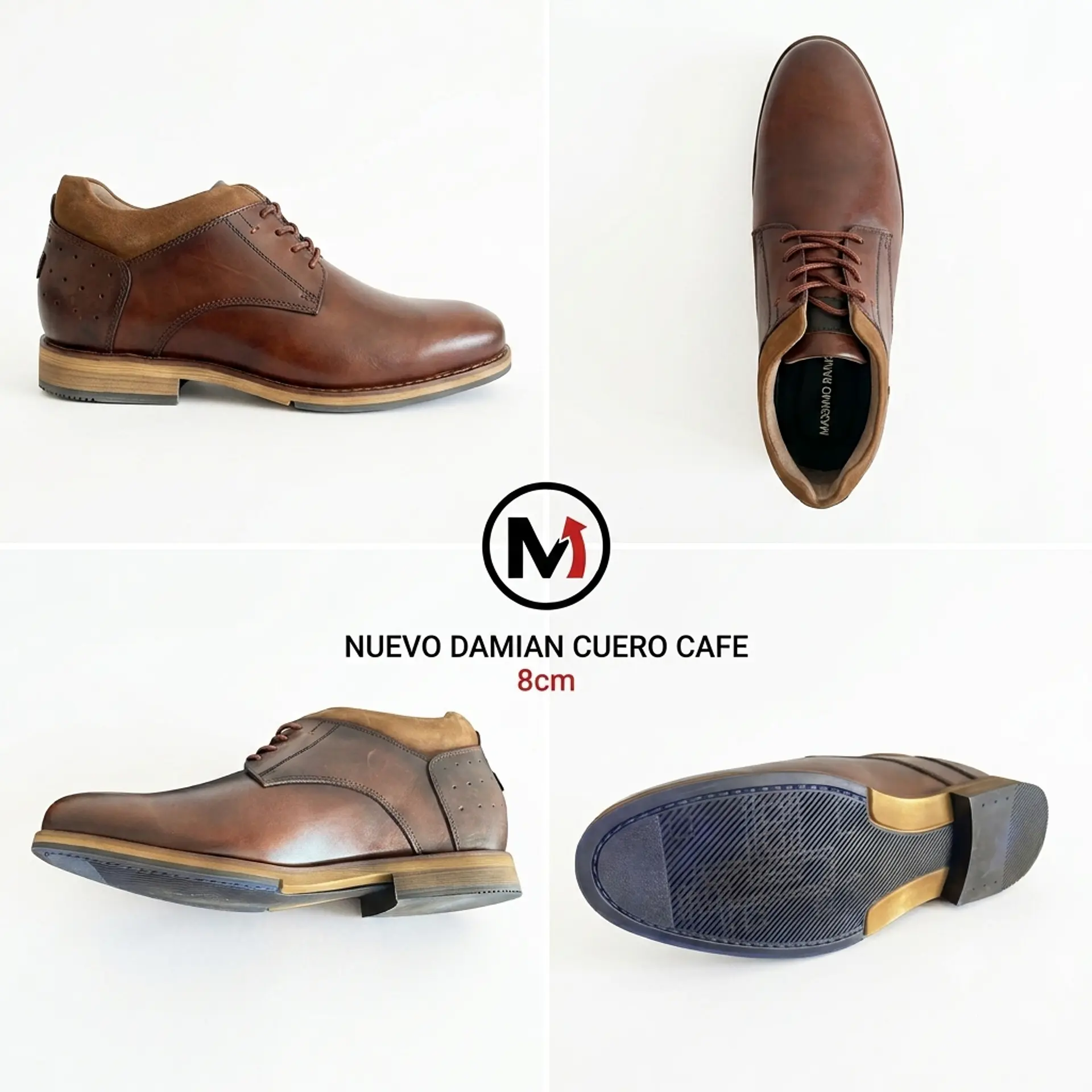 Zapato Casual Damian Café Oscuro Aumenta +8 cm de Altura 7