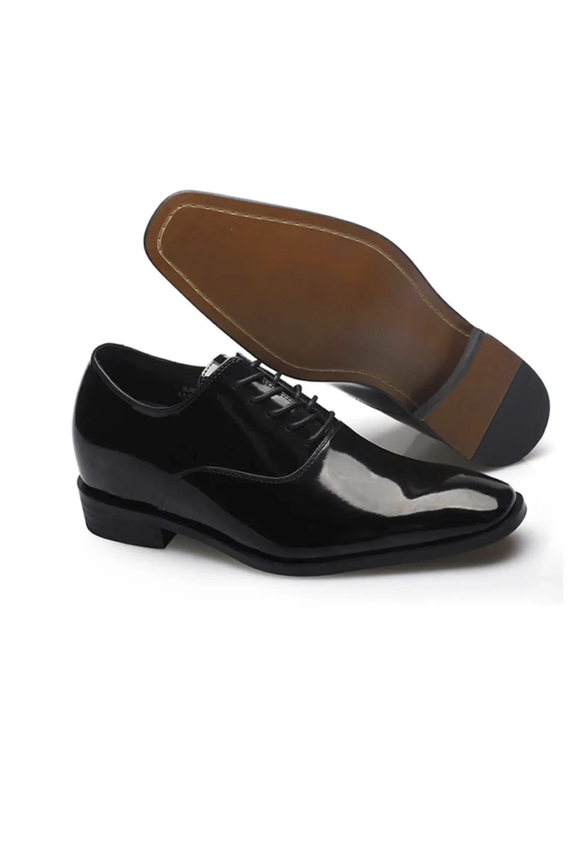 Zapato Vito Charol Negro Aumenta +7cms de Altura 5