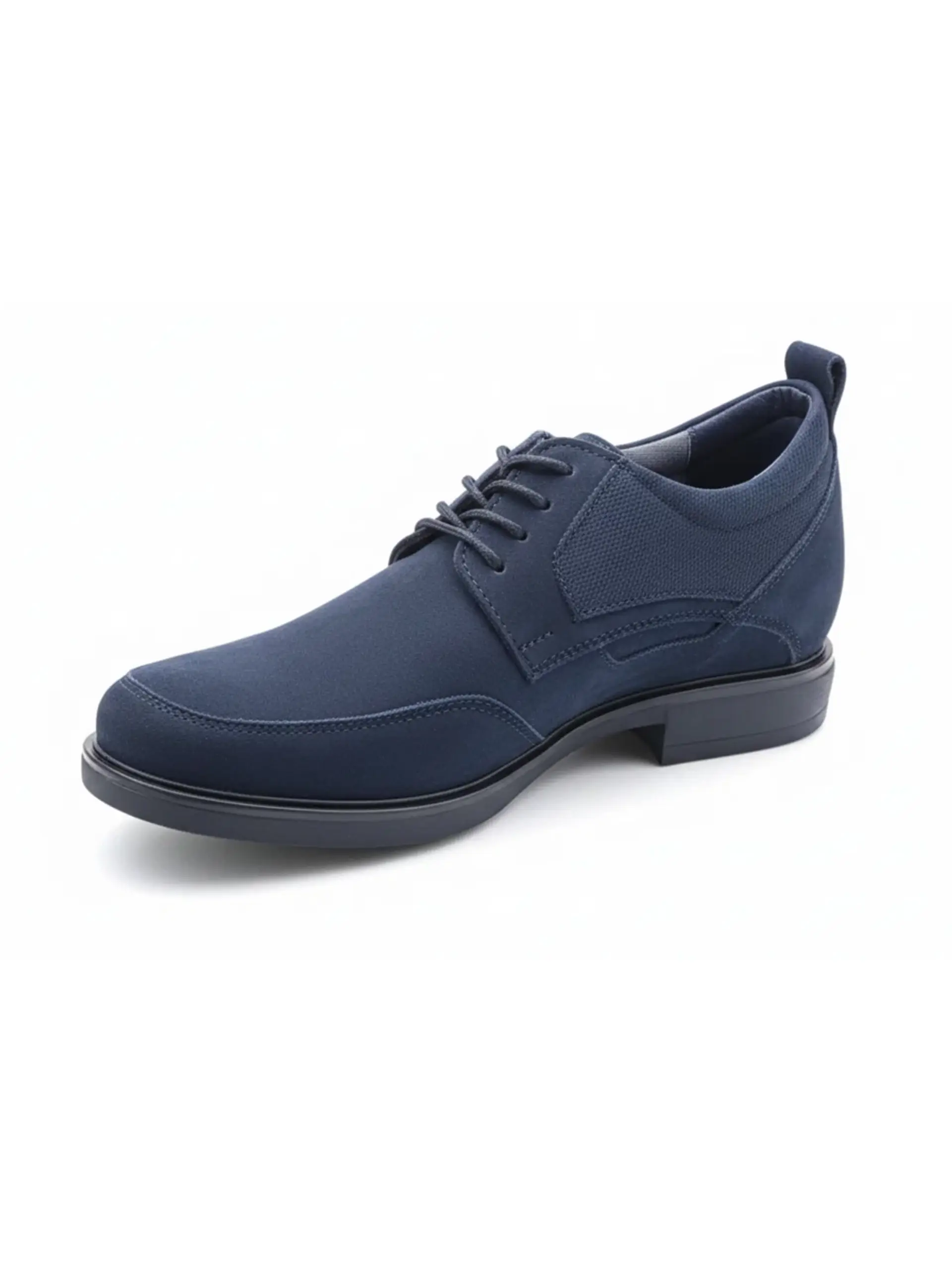 Zapato Casual Castel Nobuck Azul Aumenta 8cm de Altura 4