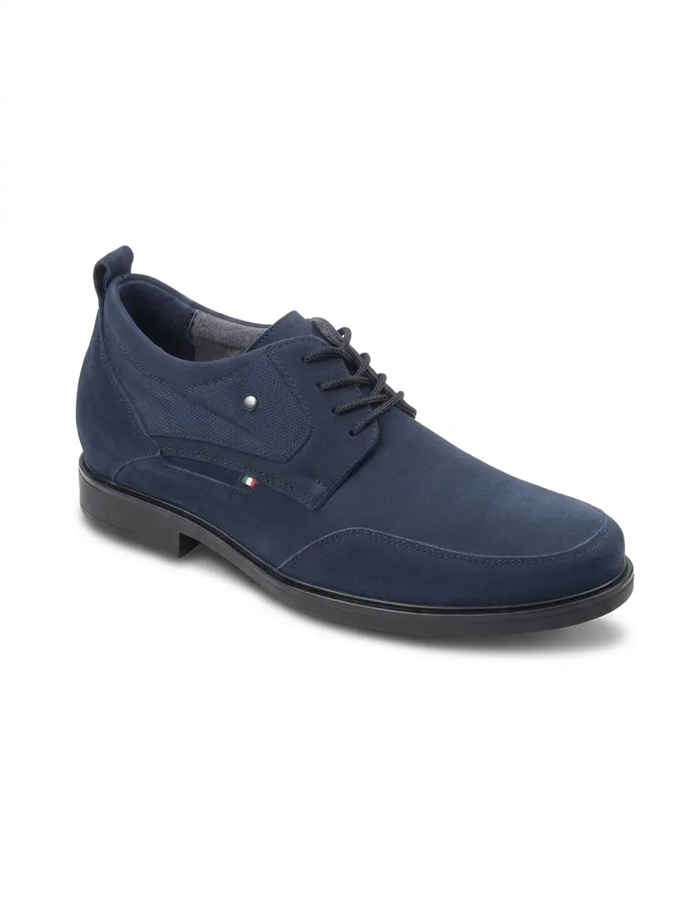 Zapato Casual Castel Nobuck Azul Aumenta 8cm de Altura 1