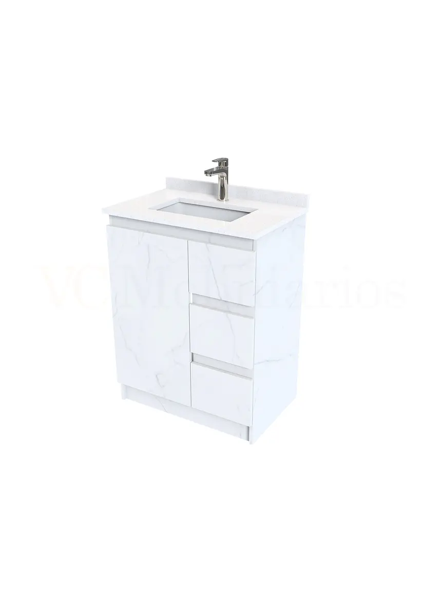 Mueble vanitorio al piso de 70 cm con cubierta de cuarzo M2-738 / Marmara 1