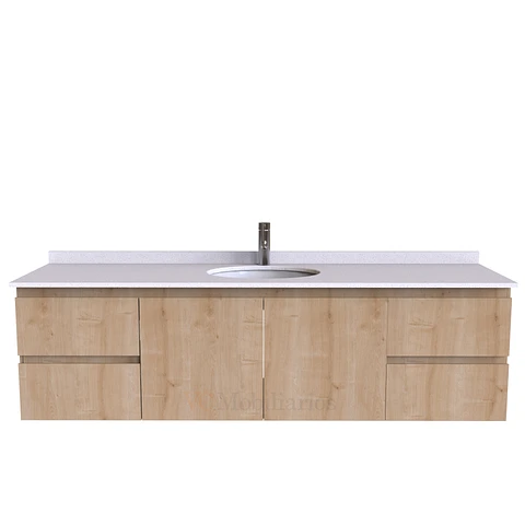 Mueble Vanitorio aereo simple de 160 cm M2-1603 /  Rustico