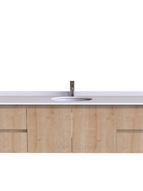 Mueble Vanitorio aereo simple de 160 cm M2-1603 /  Rustico 1