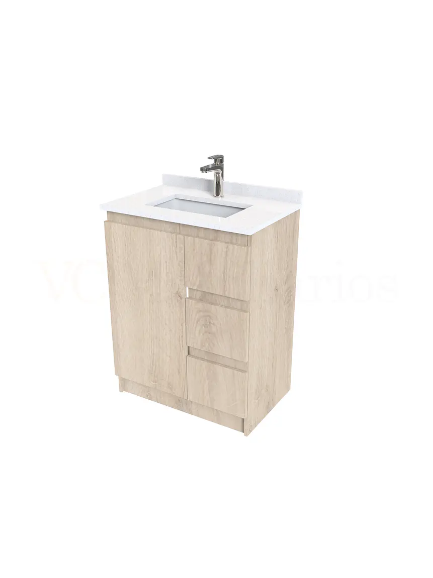 Mueble vanitorio al piso de 70 cm con cubierta de cuarzo M2-738 / Jerez 1