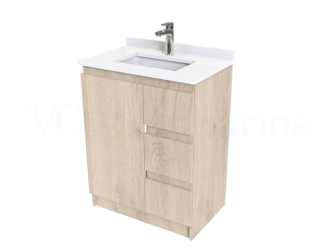 Mueble vanitorio al piso de 70 cm con cubierta de cuarzo M2-738 / Jerez 1