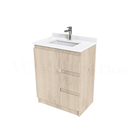 Mueble vanitorio al piso de 70 cm con cubierta de cuarzo M2-738 / Jerez