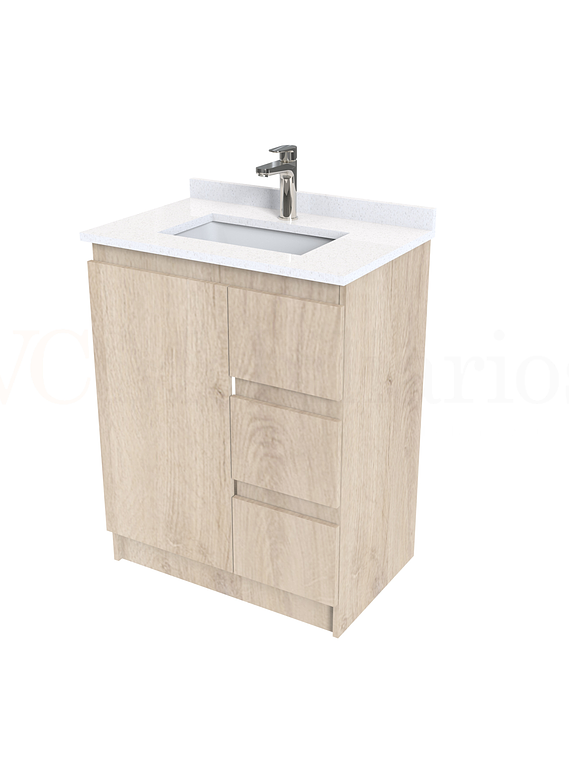 Mueble vanitorio al piso de 70 cm con cubierta de cuarzo M2-738 / Jerez 1