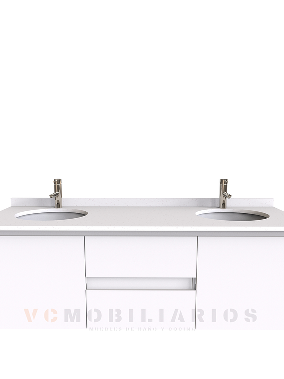 Mueble vanitorio Doble Aéreo  de 150 cm /  M2-1523 -DA / Blanco 1