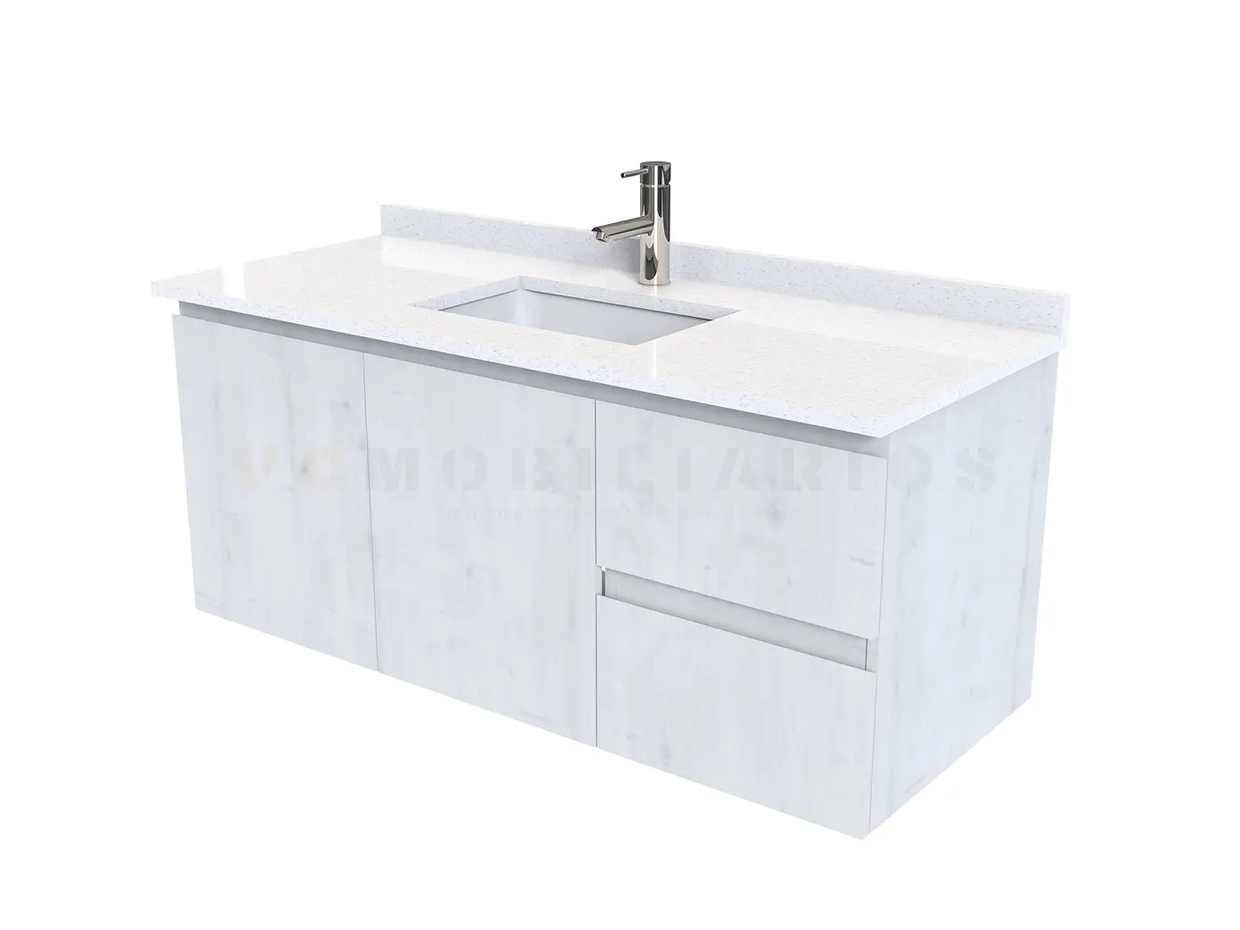 Mueble vanitorio aereo simple de 130cm  M2-1338-A / Alaska 1