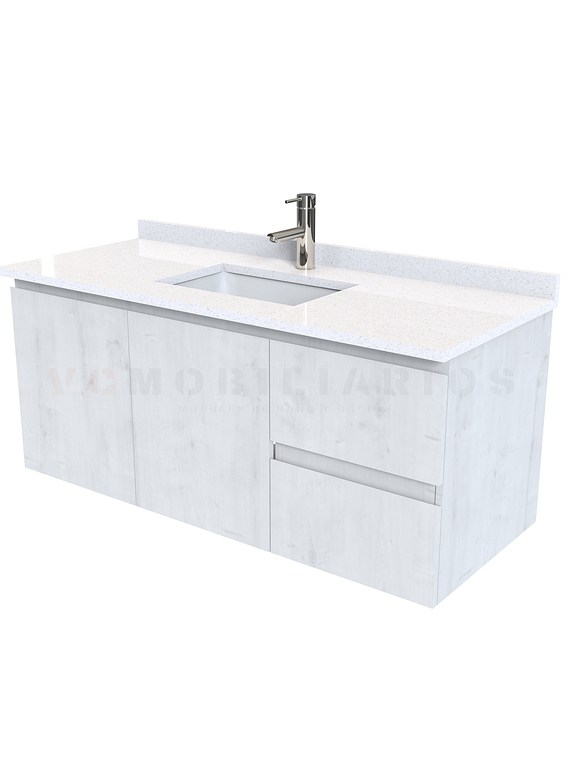 Mueble vanitorio aereo simple de 130cm  M2-1338-A / Alaska 1