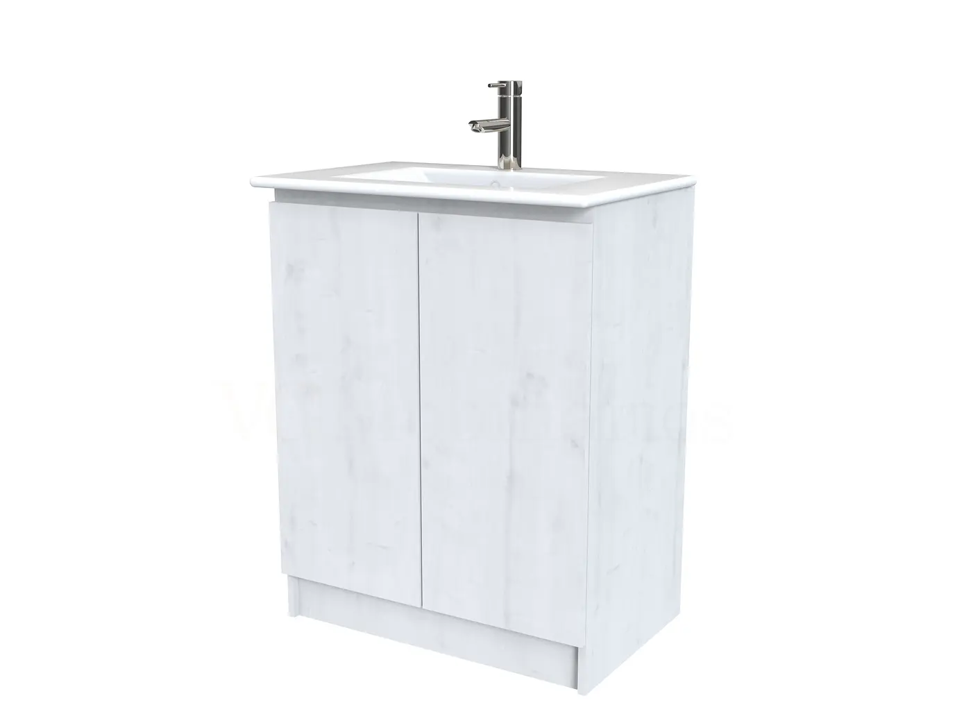 Mueble vanitorio al piso  de 60  cm con cubierta de loza M0-601  / Alaska 1