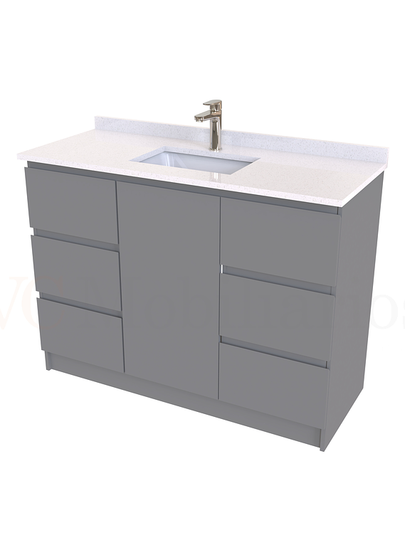 Mueble vanitorio al piso de 120 cm con cubierta de cuarzo M6-1238 / Carbon 1