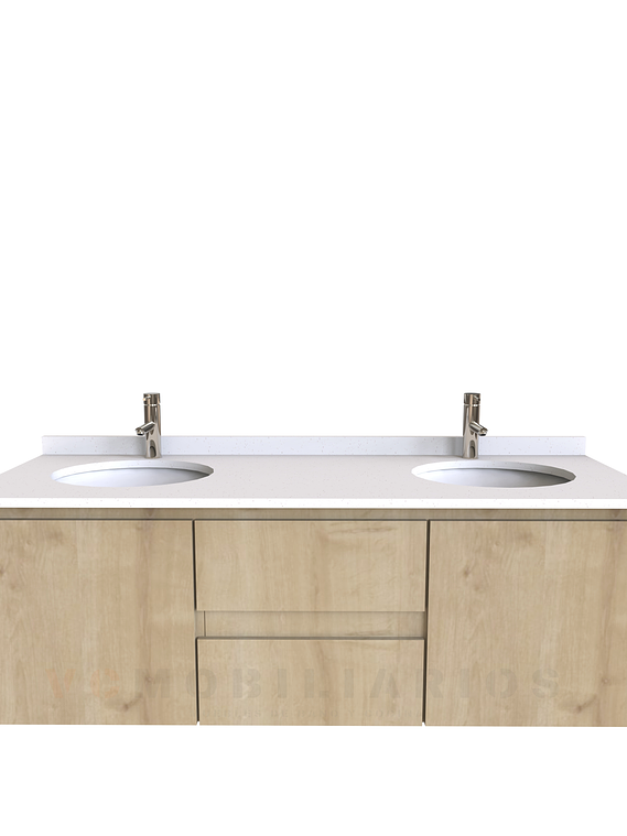 Mueble vanitorio Doble Aéreo  de 120 cm /  M2-1223 -DA / Rustico 1