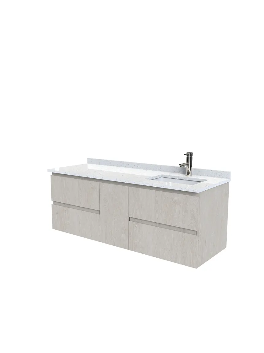 Mueble vanitorio Aéreo de 150 cm con cubierta de cuarzo / M2-1533 -A / Provenzal 1