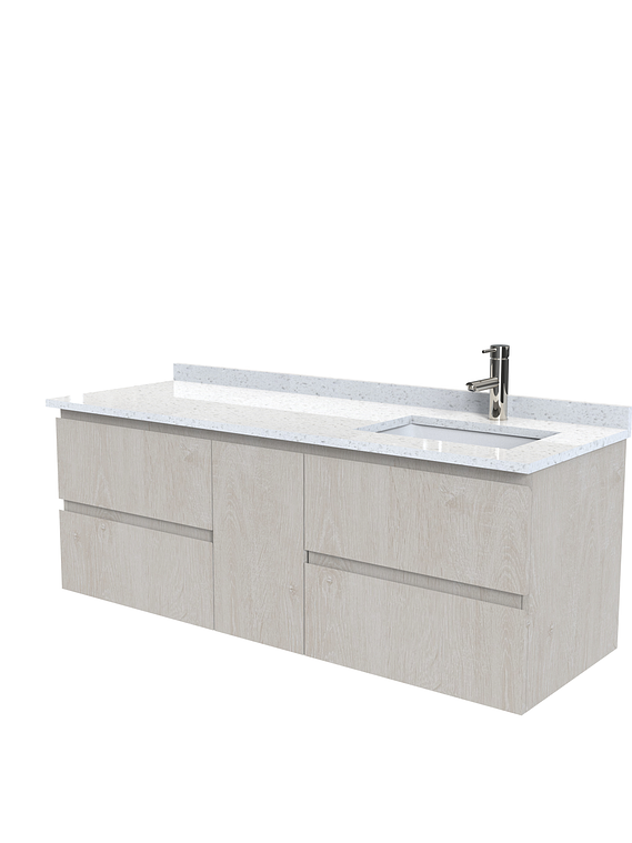 Mueble vanitorio Aéreo de 150 cm con cubierta de cuarzo / M2-1533 -A / Provenzal 1