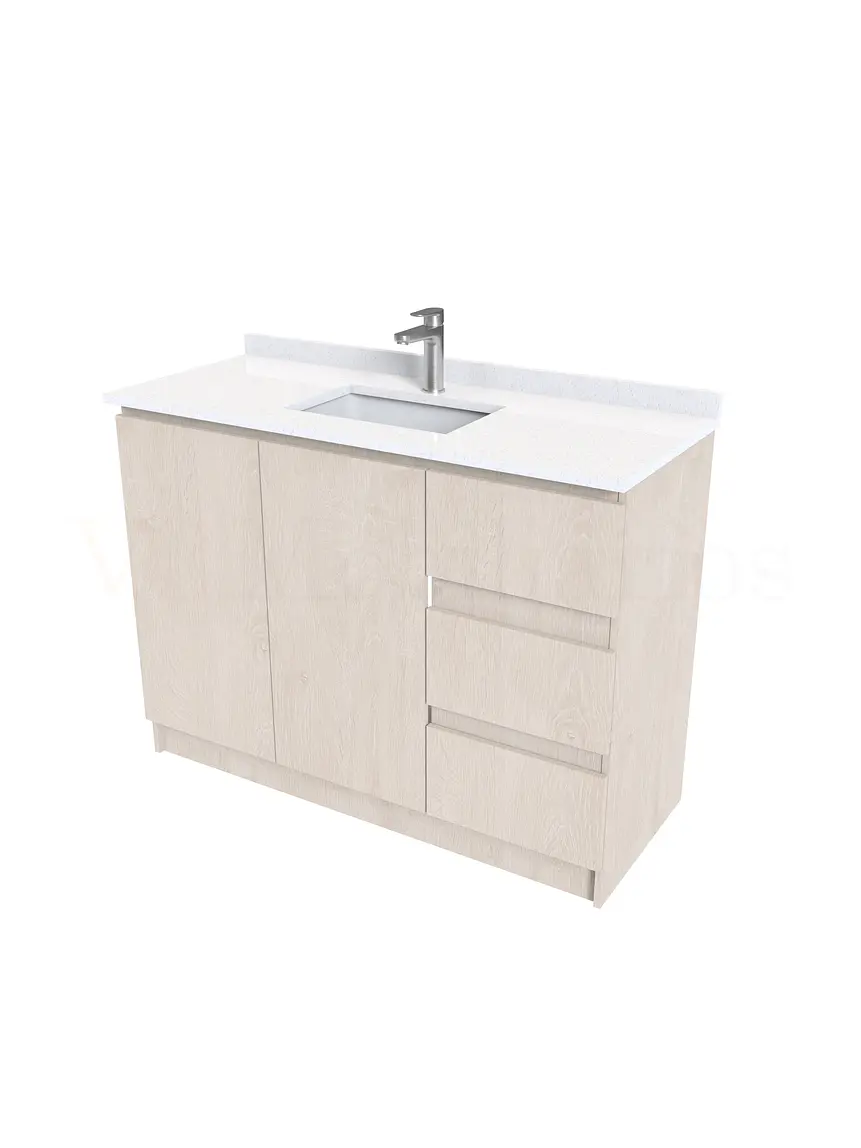 Mueble vanitorio al piso de 130 cm con cubierta de cuarzo M2-1338 / Provenzal 2