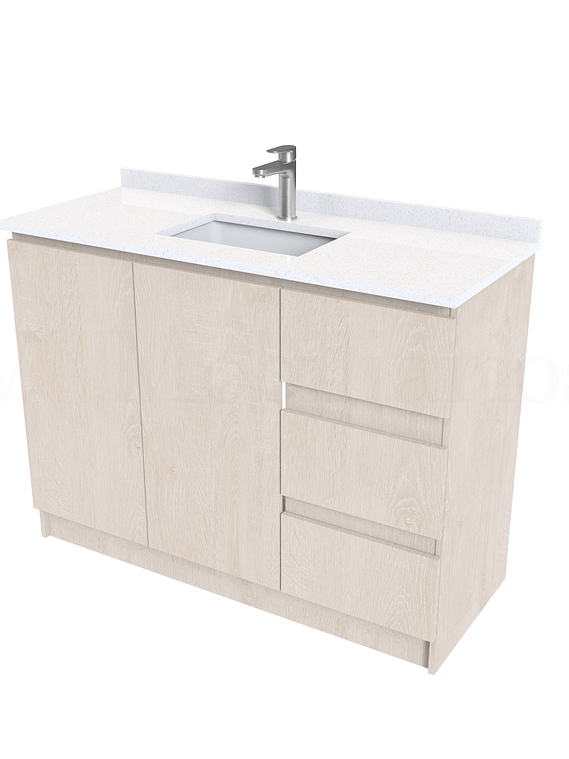 Mueble vanitorio al piso de 130 cm con cubierta de cuarzo M2-1338 / Provenzal 1