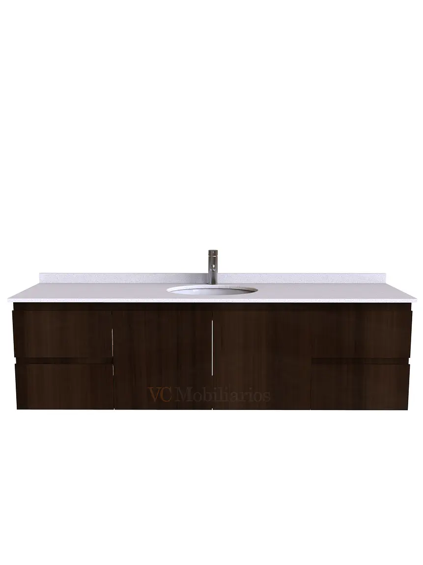Mueble Vanitorio aereo simple de 180 cm M2-1808 / Chocolate 1