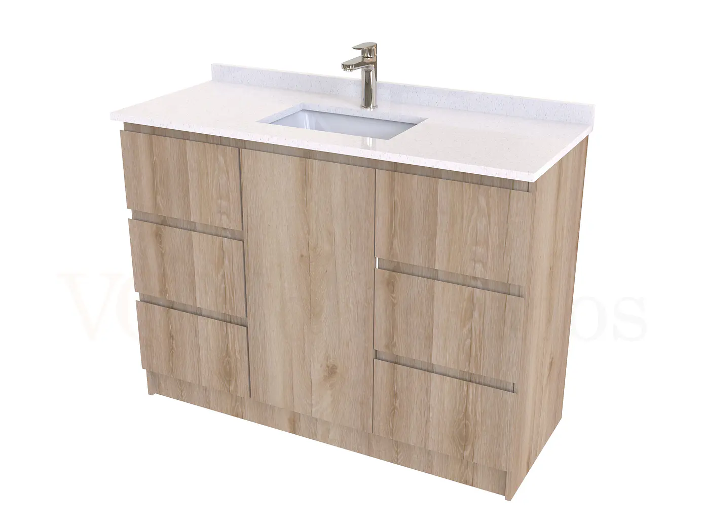 Mueble vanitorio al piso de 120 cm con cubierta de cuarzo M6-1238 / Cava 1