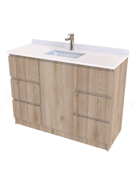 Mueble vanitorio al piso de 120 cm con cubierta de cuarzo M6-1238 / Cava 1