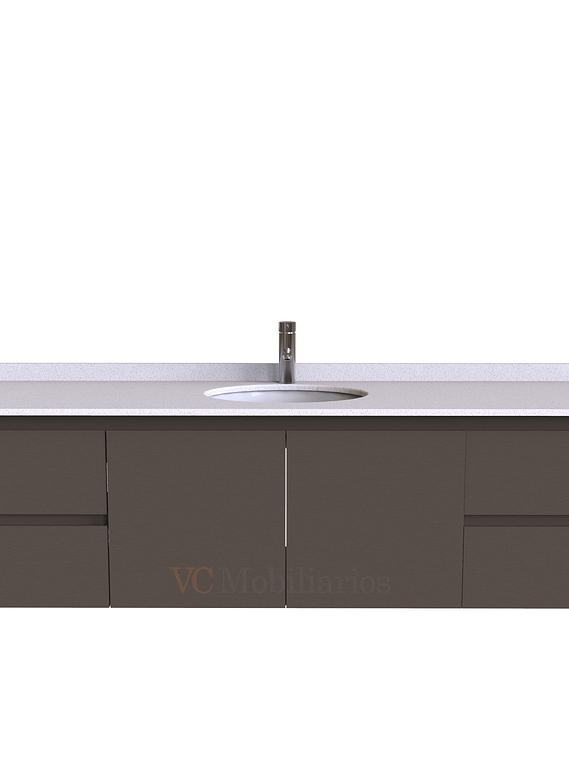 Mueble Vanitorio aereo simple de 180 cm M2-1808 / Titanio 1