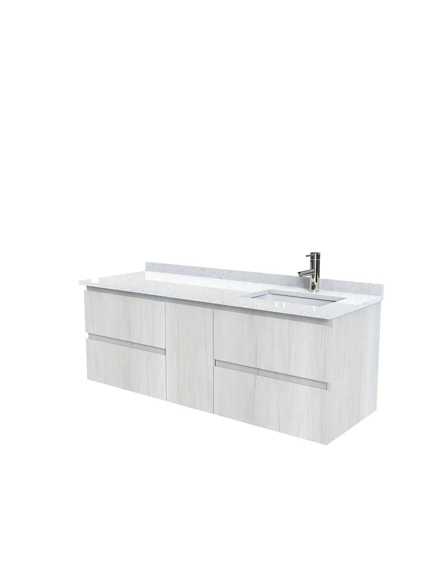 Mueble vanitorio Aéreo de 150 cm con cubierta de cuarzo / M2-1533 -A / Toscana 1