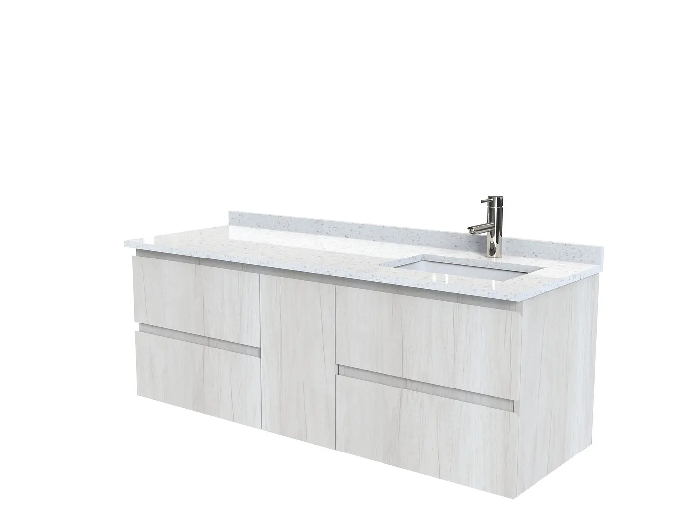 Mueble vanitorio Aéreo de 150 cm con cubierta de cuarzo / M2-1533 -A / Toscana 1