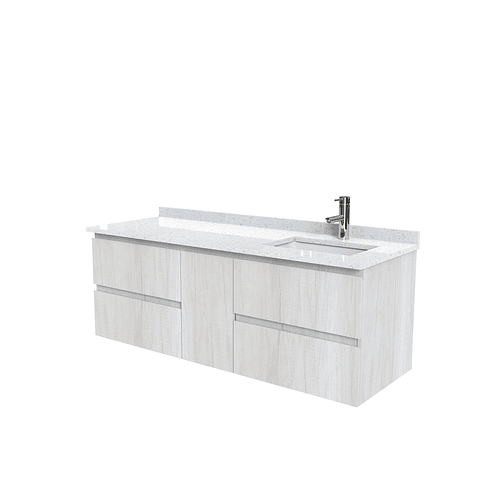 Mueble vanitorio Aéreo de 150 cm con cubierta de cuarzo / M2-1533 -A / Toscana