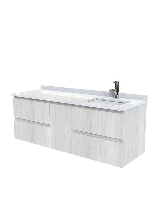 Mueble vanitorio Aéreo de 150 cm con cubierta de cuarzo / M2-1533 -A / Toscana 1