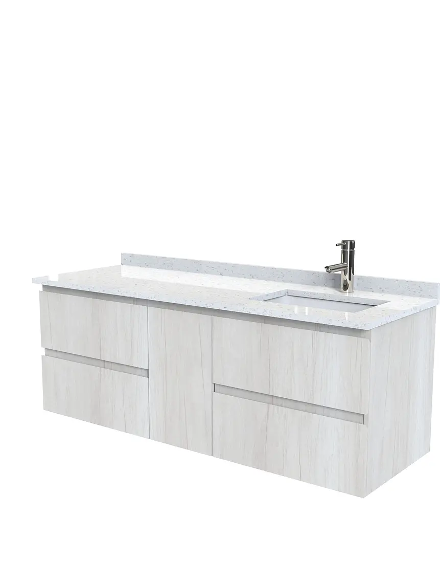 Mueble vanitorio Aéreo de 150 cm con cubierta de cuarzo / M2-1533 -A / Toscana 1