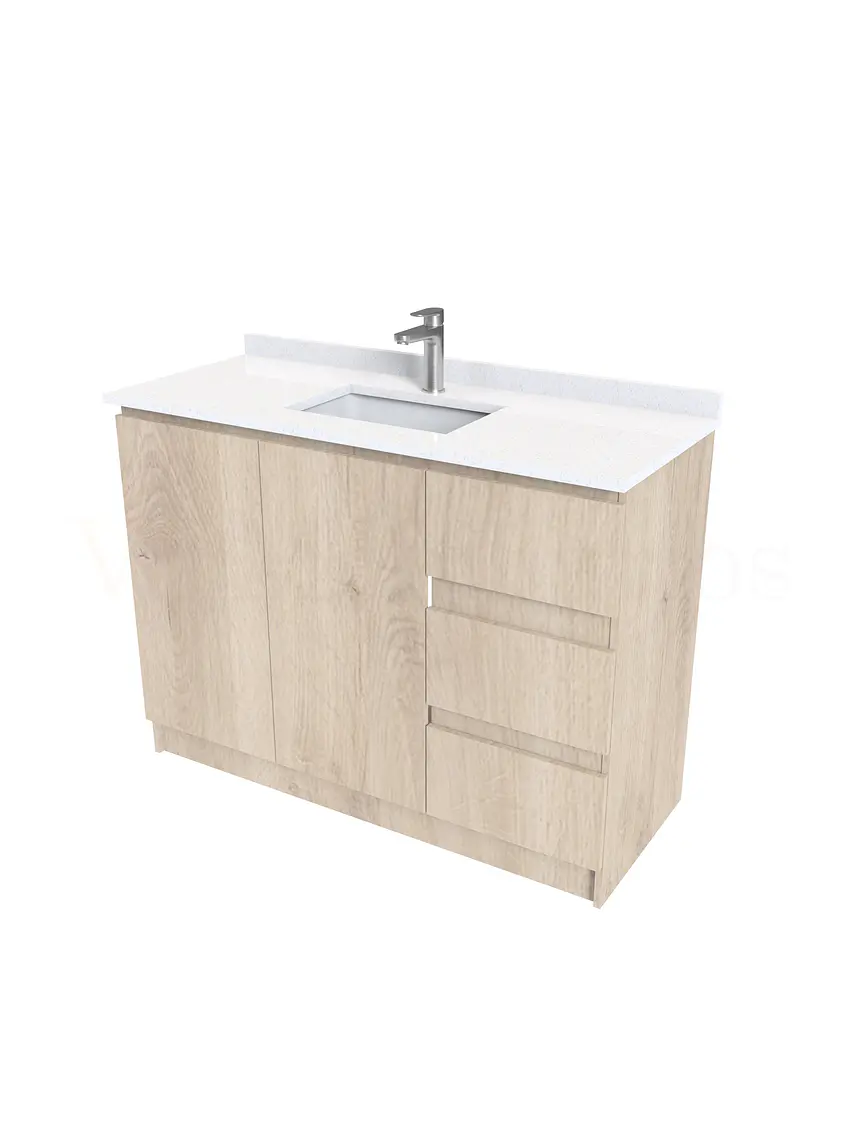 Mueble vanitorio al piso de 130 cm con cubierta de cuarzo M2-1338 / Jerez 2