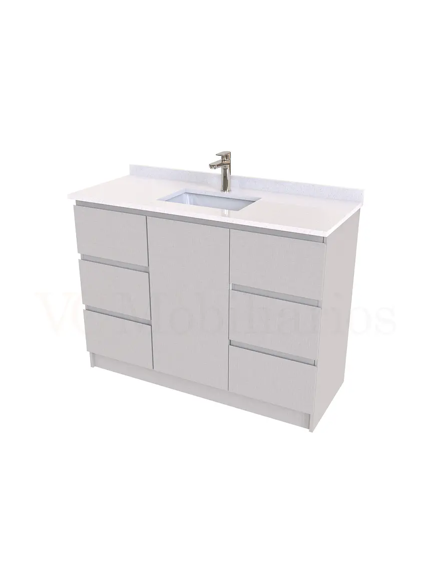 Mueble vanitorio al piso de 120 cm con cubierta de cuarzo M6-1238 / Giorno 1