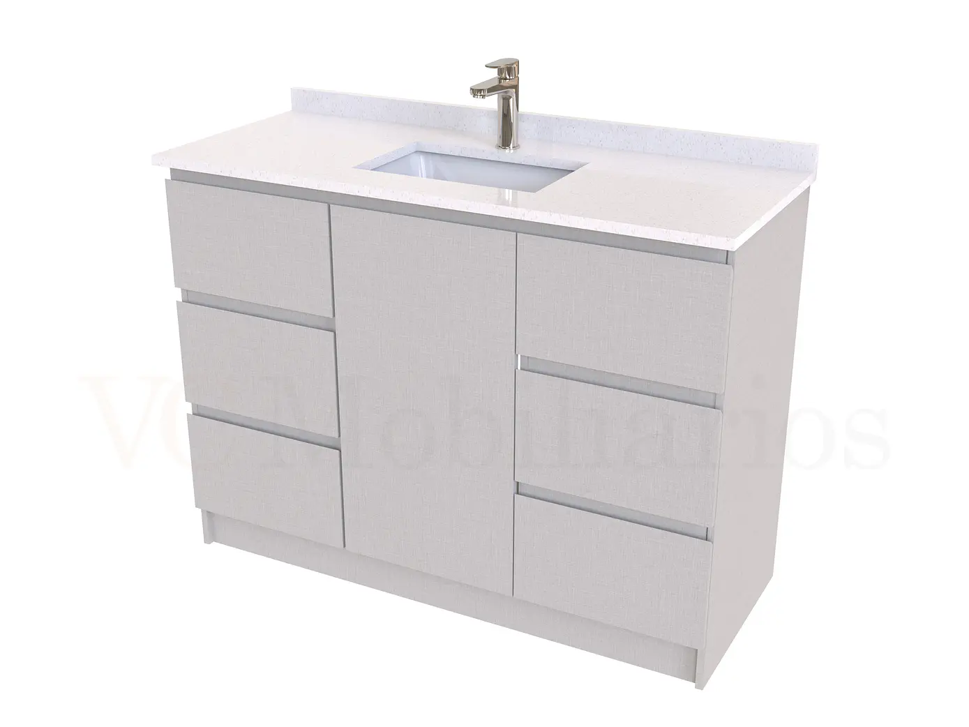 Mueble vanitorio al piso de 120 cm con cubierta de cuarzo M6-1238 / Giorno 1