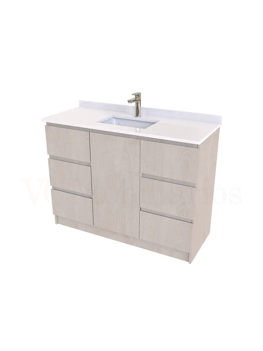 Mueble vanitorio al piso de 120 cm con cubierta de cuarzo M6-1238 / Provenzal 1