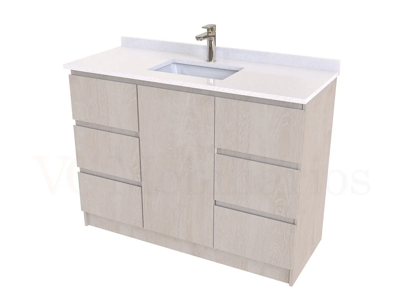 Mueble vanitorio al piso de 120 cm con cubierta de cuarzo M6-1238 / Provenzal 1