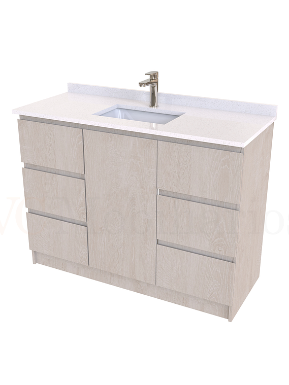 Mueble vanitorio al piso de 120 cm con cubierta de cuarzo M6-1238 / Provenzal 1
