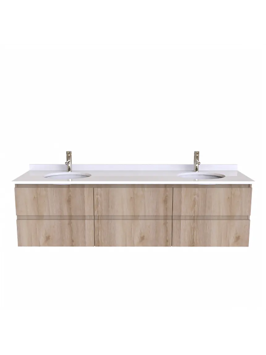 Mueble vanitorio Doble Aéreo  de 180 cm /  M2-1823 -DA / Cava ( pedido especial ) 1