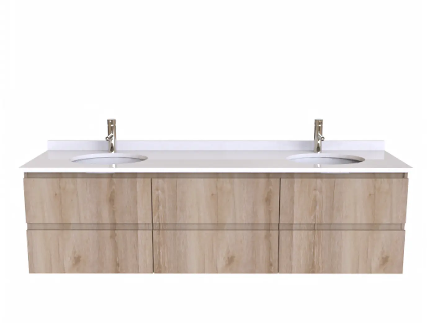 Mueble vanitorio Doble Aéreo  de 180 cm /  M2-1823 -DA / Cava ( pedido especial ) 1