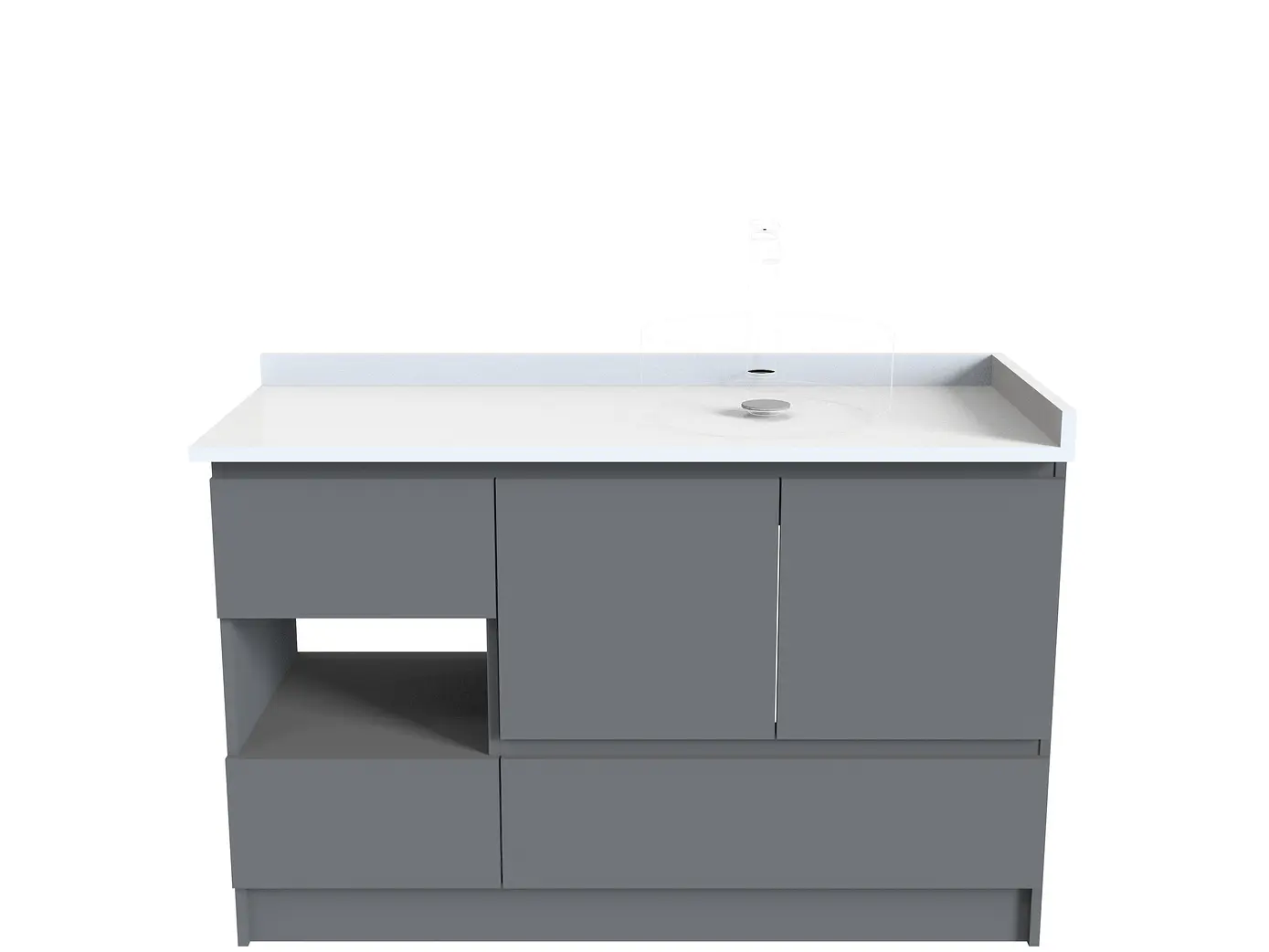 Mueble Vanitorio al piso para lavamanos sobre poner de 120 cm M2-1200-SPP / Carbon 1