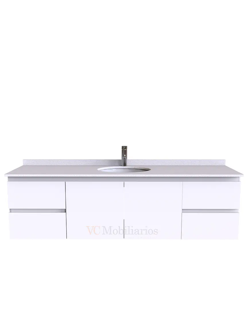 Mueble Vanitorio aereo simple de 180 cm M2-1808 / Blanco 1