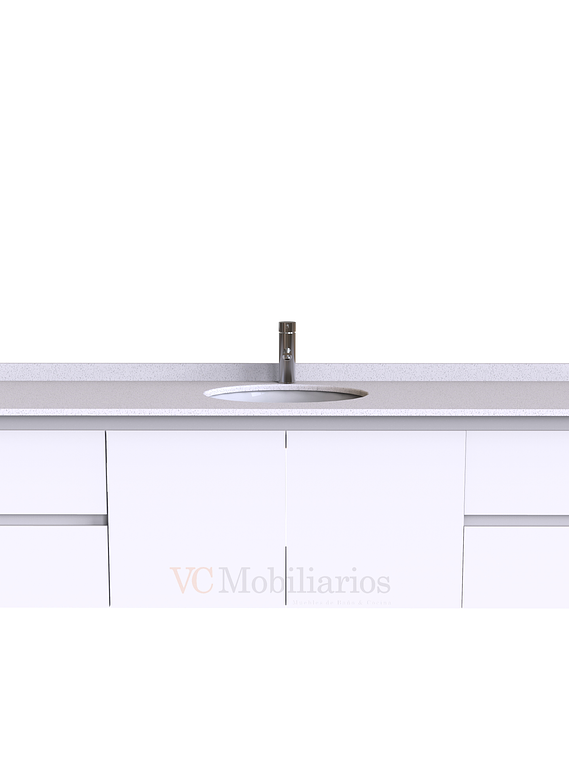 Mueble Vanitorio aereo simple de 180 cm M2-1808 / Blanco 1