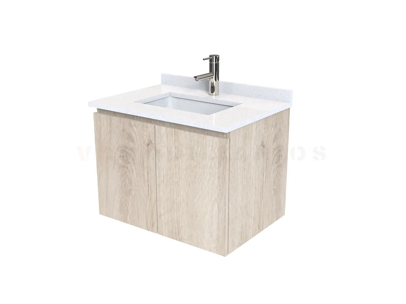 Mueble vanitorio aereo de 60 cm con cubierta de cuarzo / M0-638-A / Jerez 1